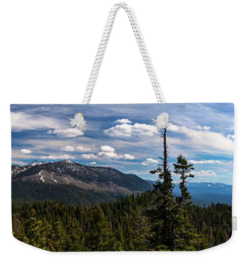 Tahoe Weekender Tote Bag featuring the photograph Tahoe Skyline by Ryan Huebel