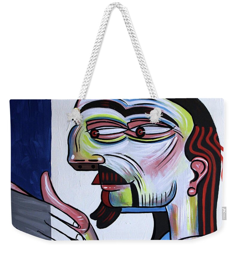 Cubism Weekender Tote Bag featuring the painting Take My Hand by Anthony Falbo