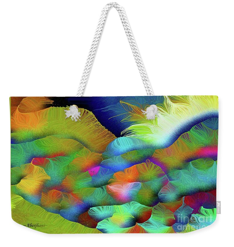 Silk-featherbrush Artstyle Weekender Tote Bag featuring the painting Taking a Deep Breath between Rivers and Borders by Aberjhani