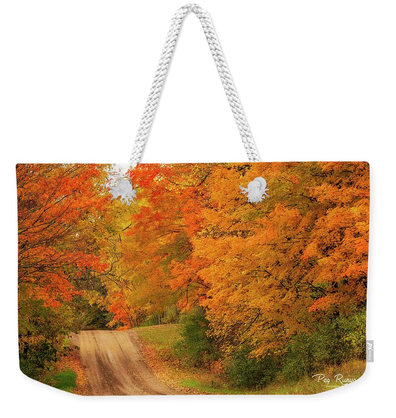 Autumn Weekender Tote Bag featuring the photograph Taking the Backroads by Peg Runyan