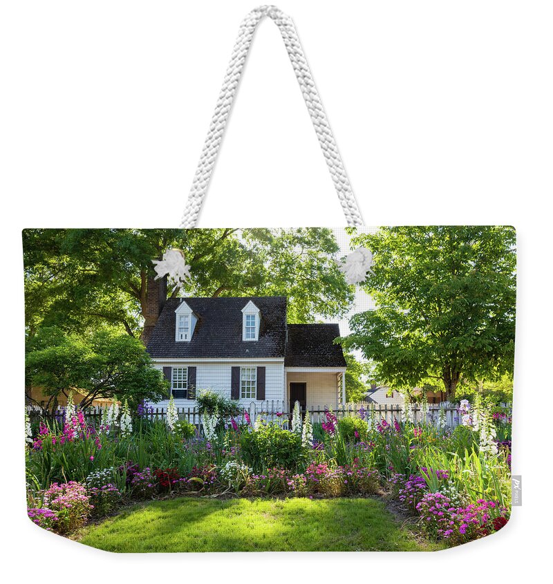 Colonial Williamsburg Weekender Tote Bag featuring the photograph Taliaferro-Cole Garden in May by Rachel Morrison