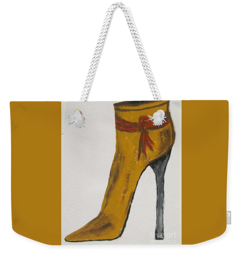 Bootie Weekender Tote Bag featuring the painting Tall Bootie by Jennylynd James