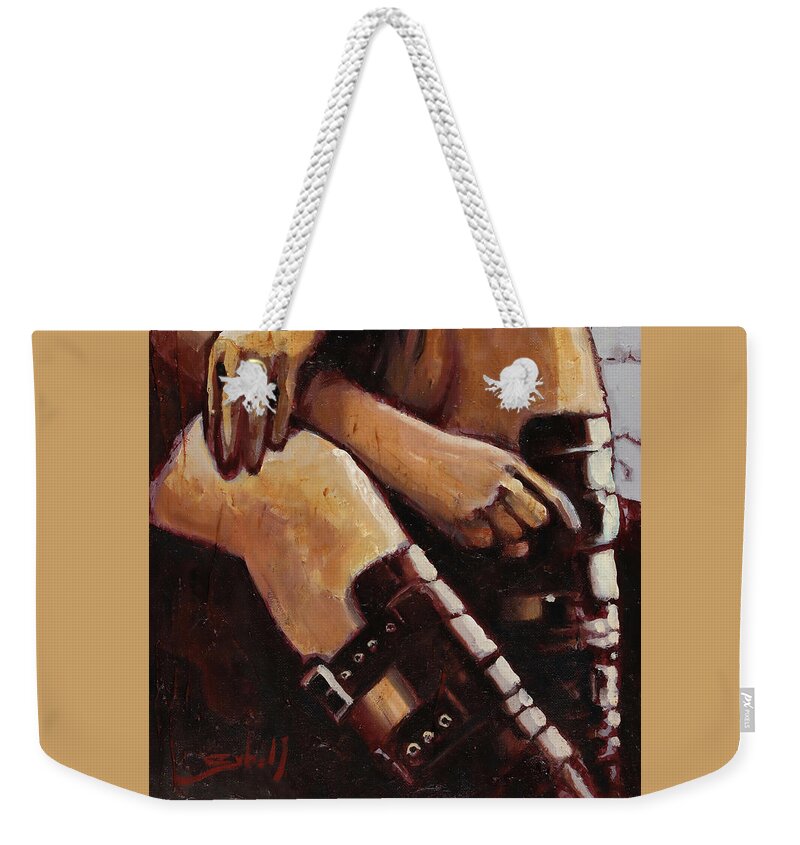 Gothic Weekender Tote Bag featuring the painting Tangence Centrale by Sv Bell