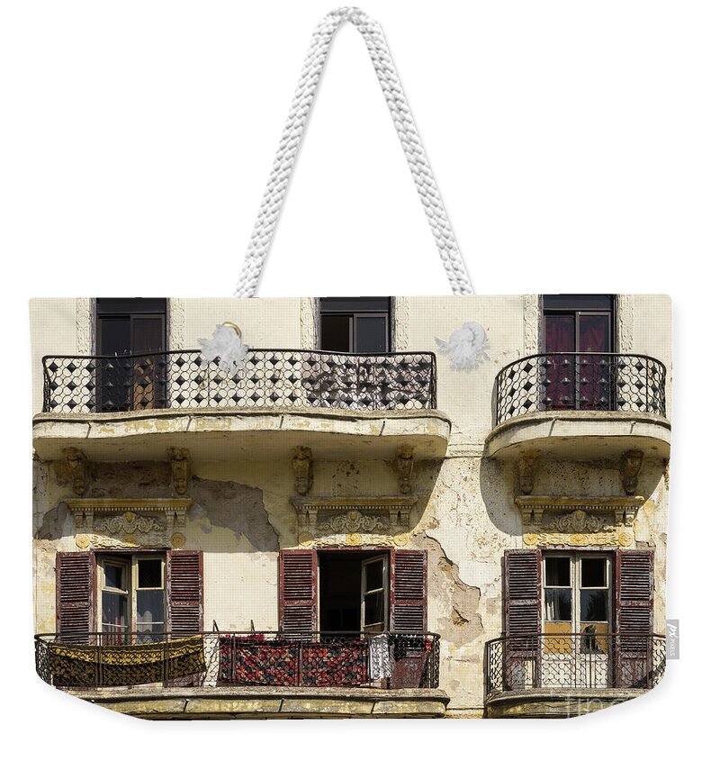 Tangier Weekender Tote Bag featuring the photograph Tangier Balconies 02 by Rick Piper Photography