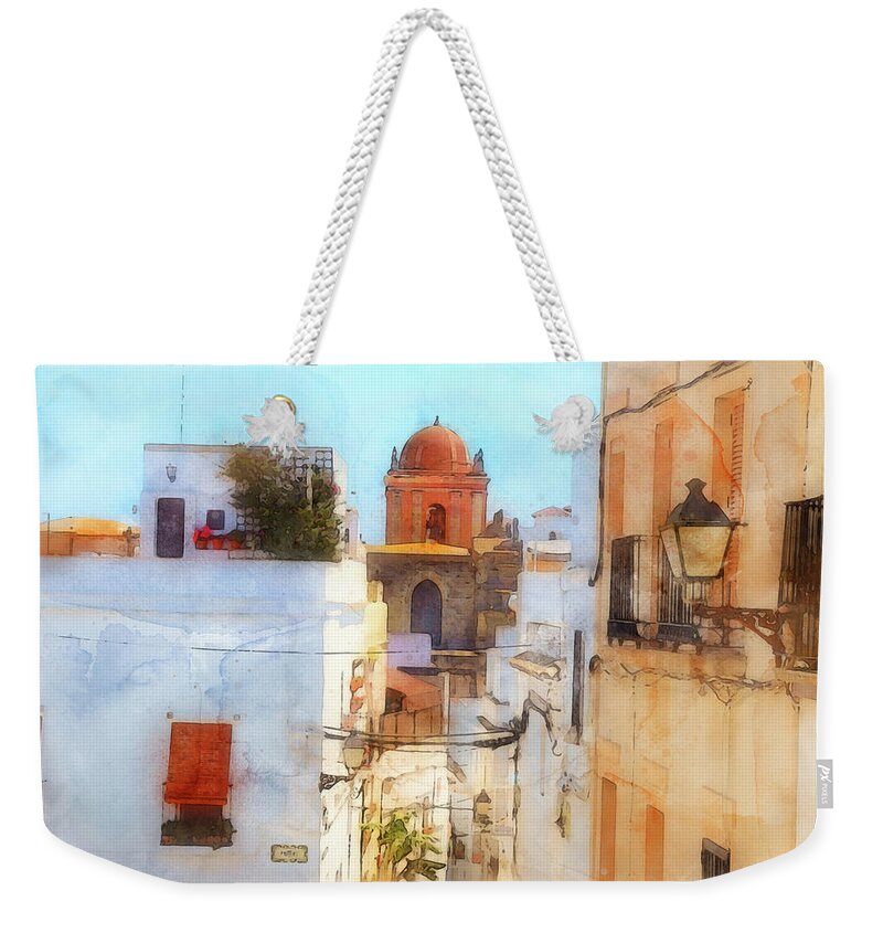 Tarifa Weekender Tote Bag featuring the painting Tarifa, Spain - 31 by AM FineArtPrints
