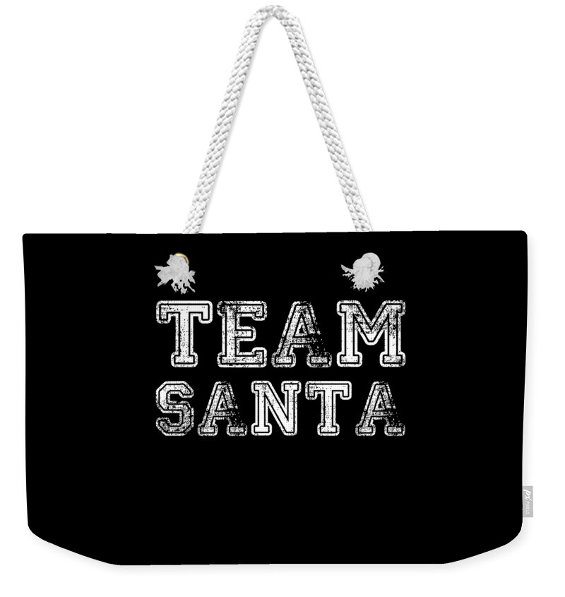 Christmas 2023 Weekender Tote Bag featuring the digital art Team Santa Group Family Christmas by Flippin Sweet Gear