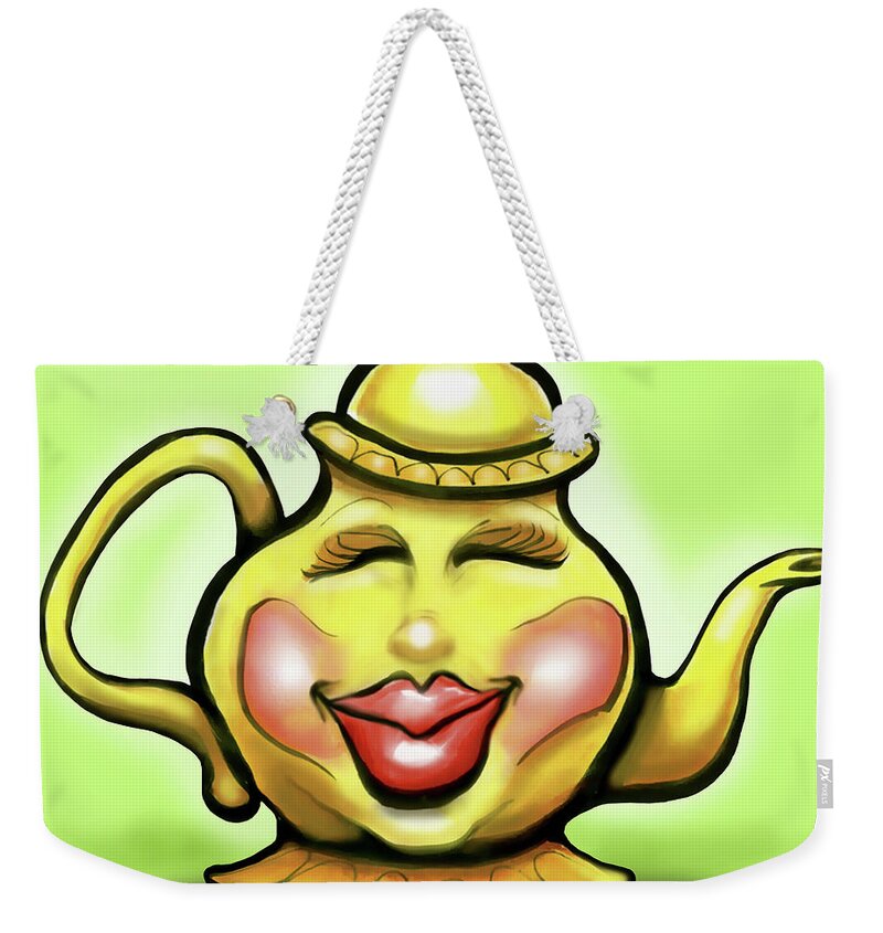 Tea Weekender Tote Bag featuring the digital art Teapot by Kevin Middleton