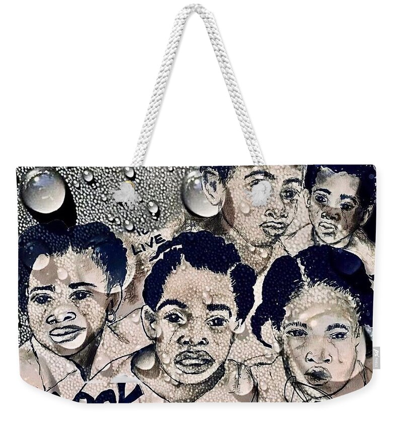  Weekender Tote Bag featuring the mixed media Tears by Angie ONeal
