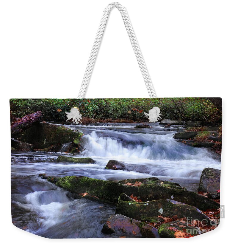 Tellico River Weekender Tote Bag featuring the photograph Tellico Moment by Rick Lipscomb