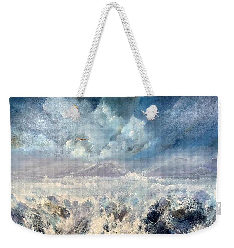 Acrylic Weekender Tote Bag featuring the painting Tempest by Soraya Silvestri