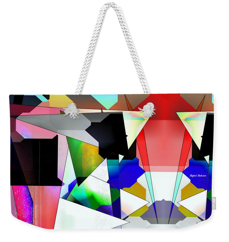 Abstract Weekender Tote Bag featuring the painting Tempi Attuali by Rafael Salazar