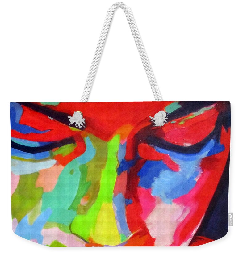 Portraits For Sale Weekender Tote Bag featuring the painting Temple of her being by Helena Wierzbicki