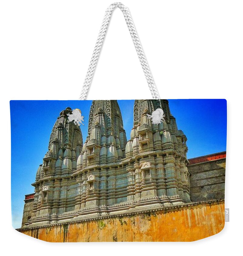 India Weekender Tote Bag featuring the photograph Temple Spires by Reena Kapoor