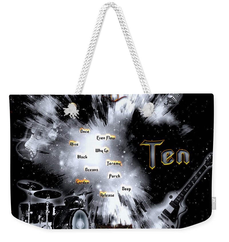 Ten Weekender Tote Bag featuring the digital art Ten by Michael Damiani