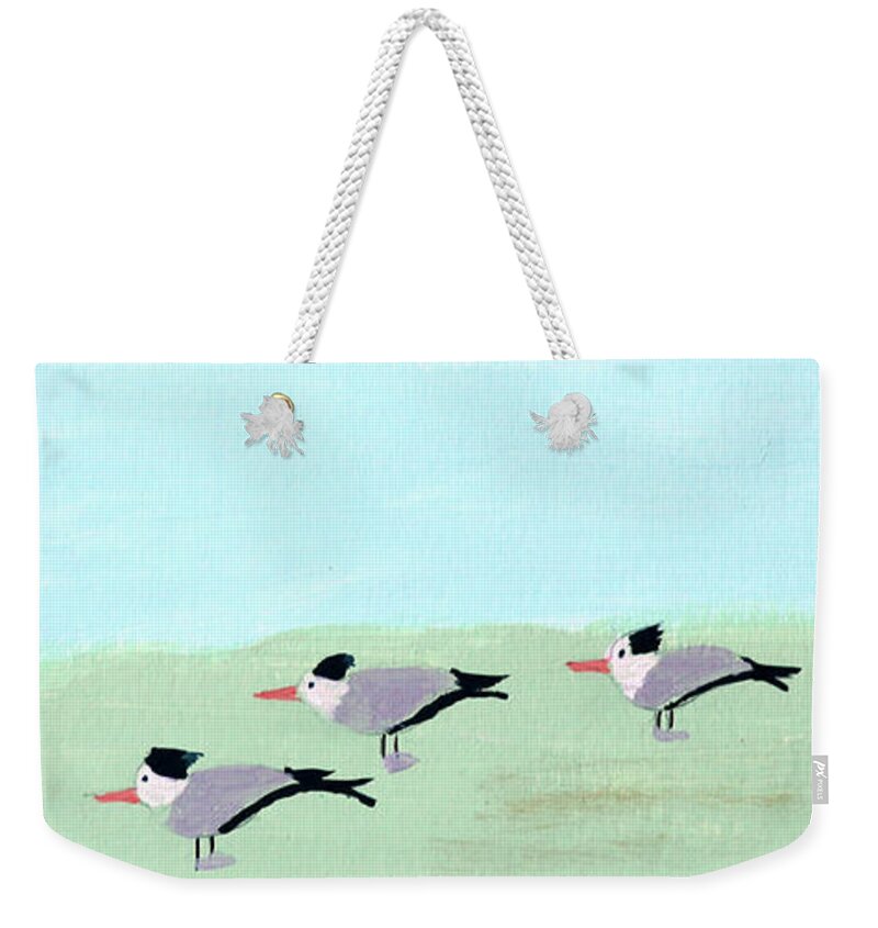 Tern Weekender Tote Bag featuring the painting Tern Around Look At Me by Deborah Boyd