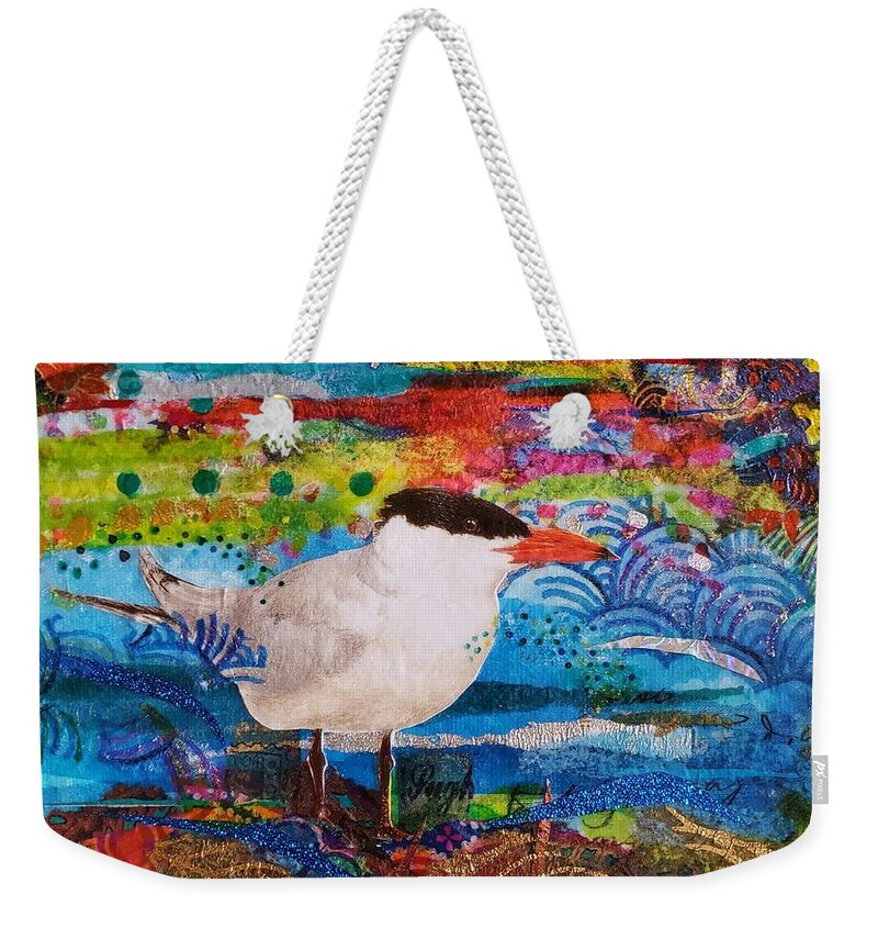 Tern Weekender Tote Bag featuring the mixed media Tern Portrait by Deborah Cherrin