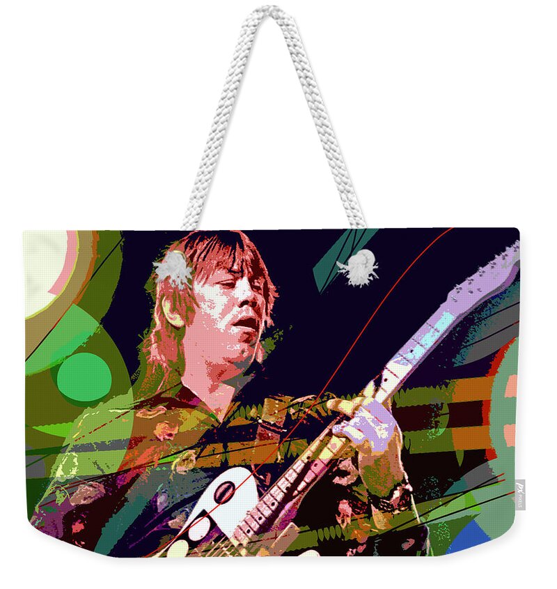 Terry Kath Weekender Tote Bag featuring the painting Terry Kath 25 Or 6 To 4 by David Lloyd Glover