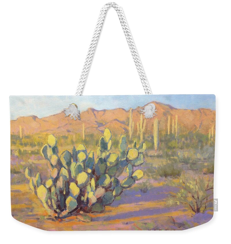 Southwest Weekender Tote Bag featuring the painting The Magic Hour by Konnie Kim