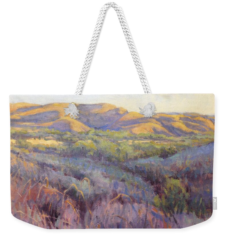 Southern Weekender Tote Bag featuring the painting California Glow by Konnie Kim