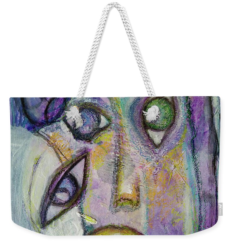 Tete A Tete Weekender Tote Bag featuring the mixed media Tete a Tete by Mimulux Patricia No