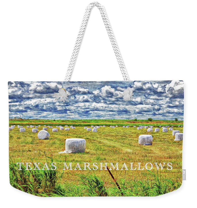 Harvest Weekender Tote Bag featuring the photograph Texas Marshmallows-Digital Art by Steve Templeton