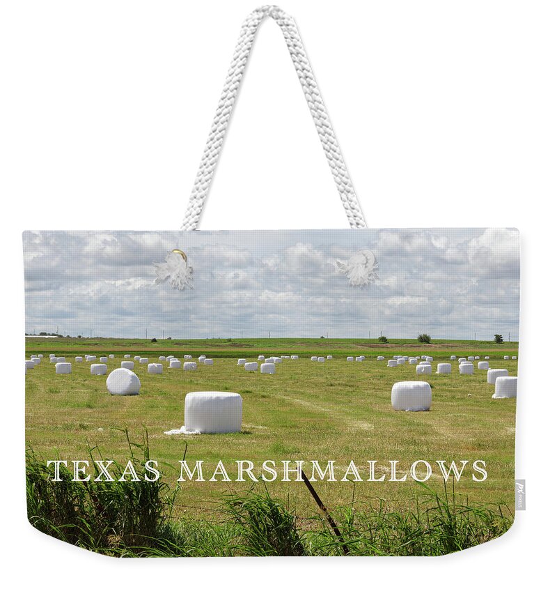 Harvest Weekender Tote Bag featuring the photograph Texas Marshmallows by Steve Templeton