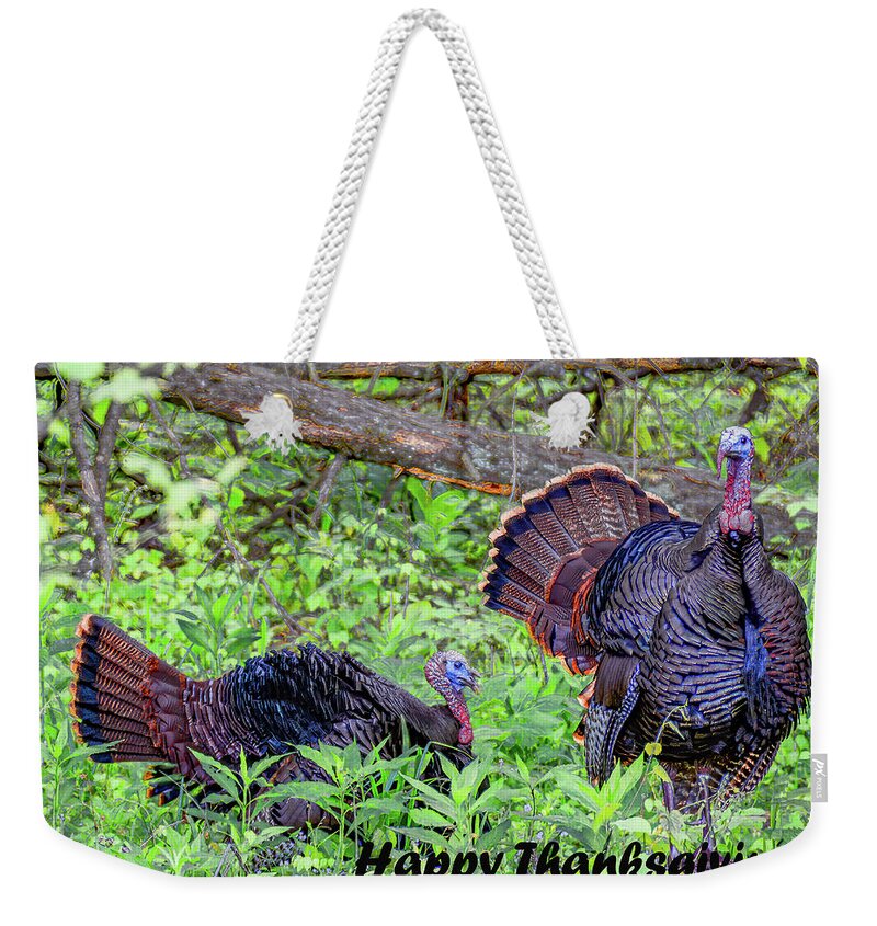  Weekender Tote Bag featuring the photograph Thanksgiving Greetings by Marcy Wielfaert