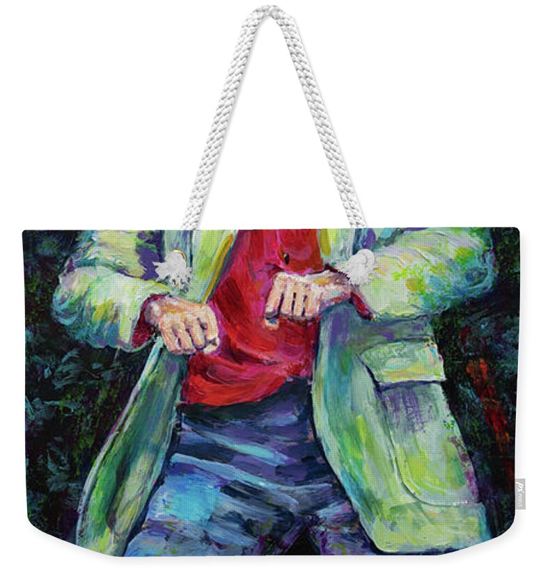 Acrylic Weekender Tote Bag featuring the painting The 9439th Dance by Robert FERD Frank