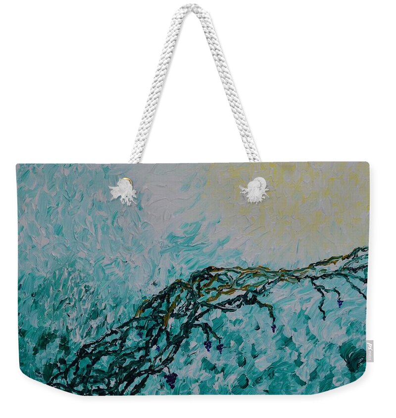  Weekender Tote Bag featuring the painting The Abstract Vineyard by Christina Knight