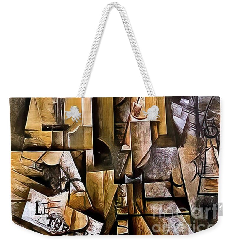 Aficionado Weekender Tote Bag featuring the painting The Aficionado by Pablo Picasso 1912 by Pablo Picasso