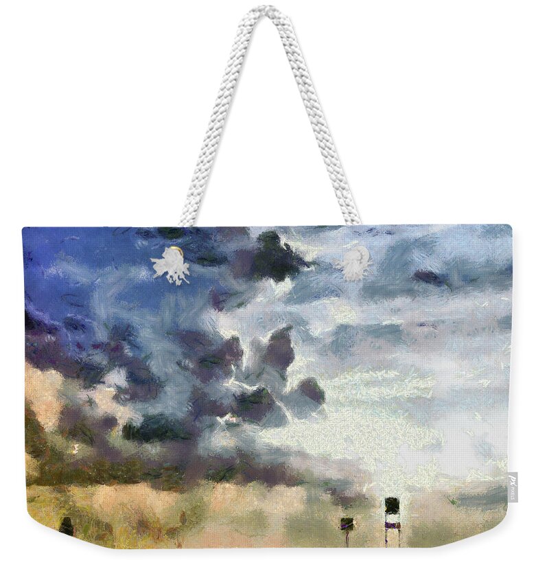 Storm Weekender Tote Bag featuring the mixed media The Approaching Storm by Christopher Reed