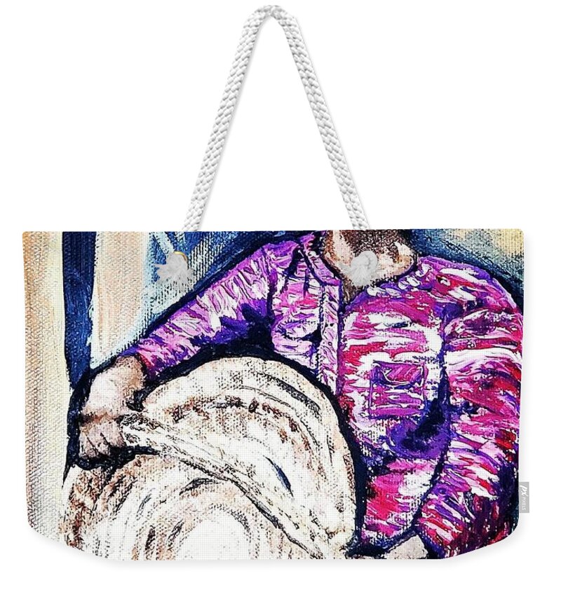 Charleston Weekender Tote Bag featuring the painting The Artist by Amy Kuenzie
