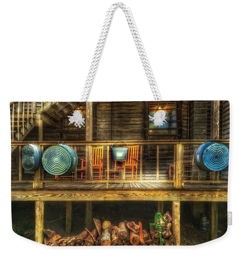 Photo Weekender Tote Bag featuring the photograph The Back Porch by Anthony M Davis
