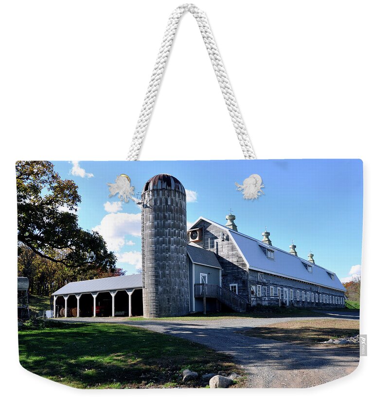 Landscape Weekender Tote Bag featuring the photograph The Barn at Big Rock Creek by Rick Hansen