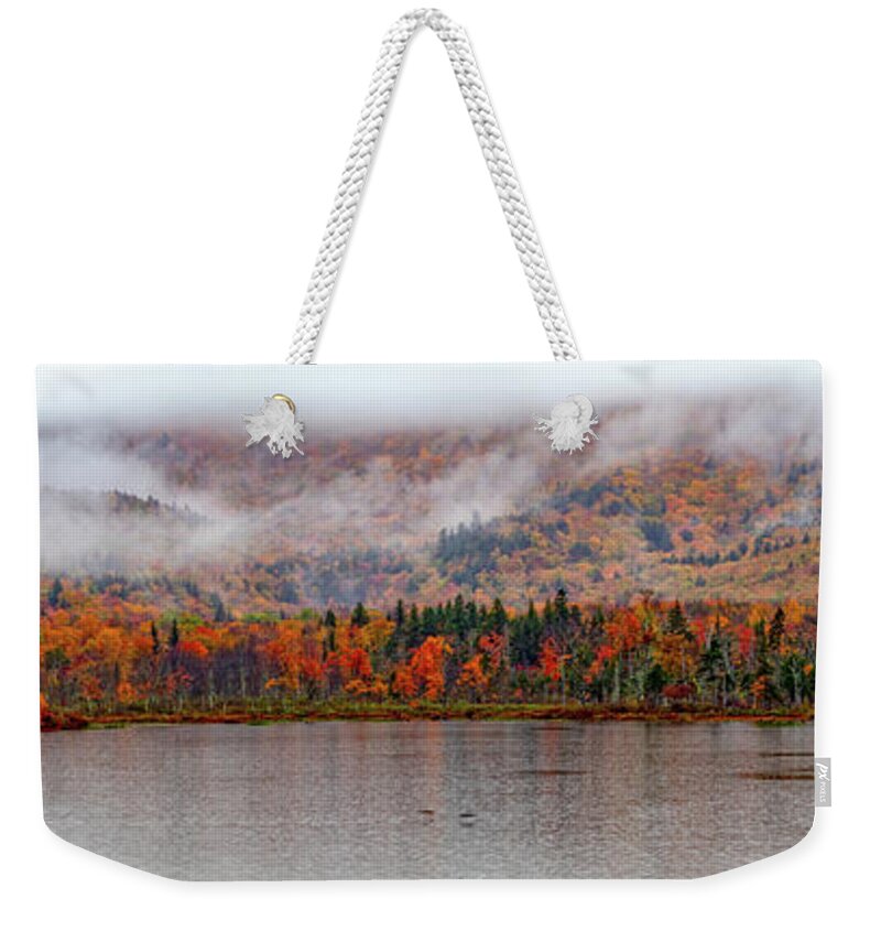 Fog Weekender Tote Bag featuring the photograph The Basin in Fog by Jeff Folger