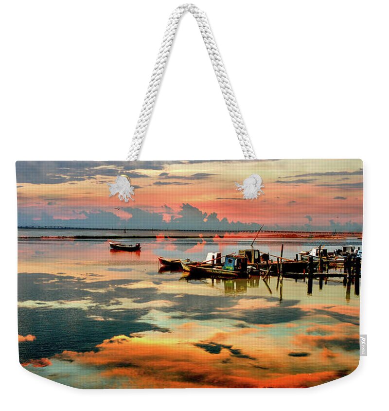 Bay Weekender Tote Bag featuring the photograph The Bay at Eastpoint Florida 003 by James C Richardson
