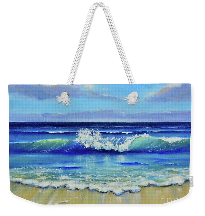 San Clemente Weekender Tote Bag featuring the painting The Beach by Mary Scott