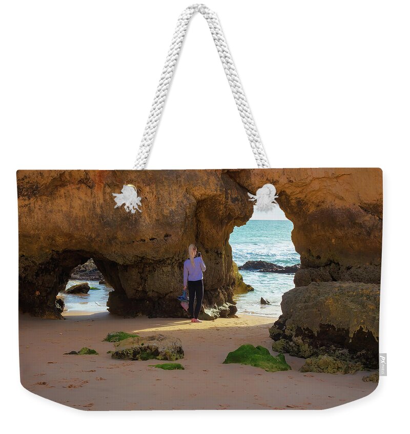 Algarve Weekender Tote Bag featuring the photograph The beautiful beach of Tres Castelos - 4 Picturesque Edition by Jordi Carrio Jamila