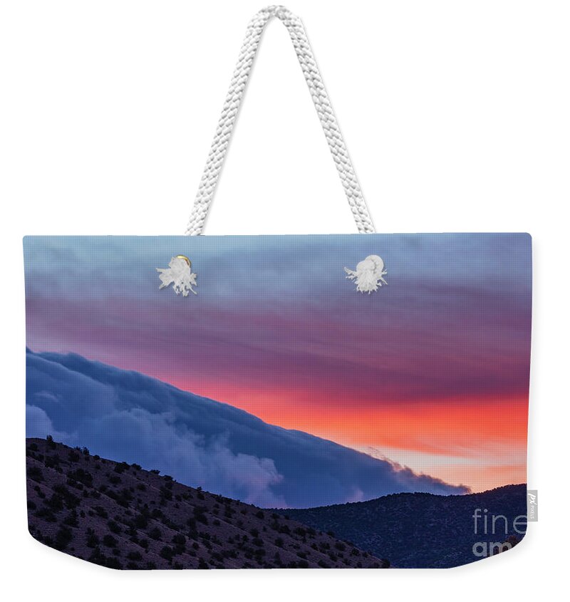 Landscape Weekender Tote Bag featuring the photograph The Blue Wave by Seth Betterly