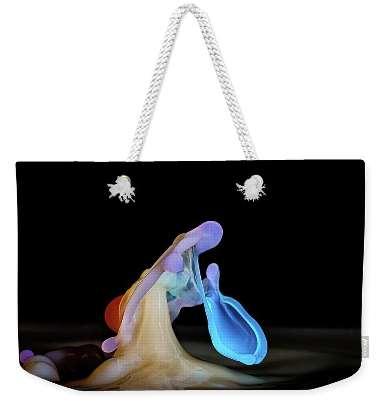 Water Drop Collision Weekender Tote Bag featuring the photograph The Bow by Michael McKenney