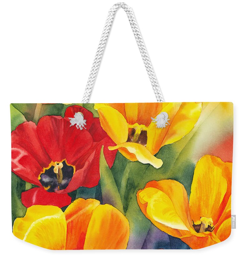 Flower Weekender Tote Bag featuring the painting The Breath of Spring by Espero Art