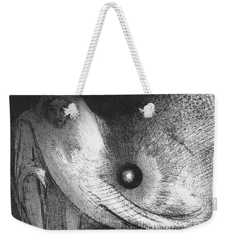 1895 Weekender Tote Bag featuring the drawing The Buddha, 1895 by Odilon Redon