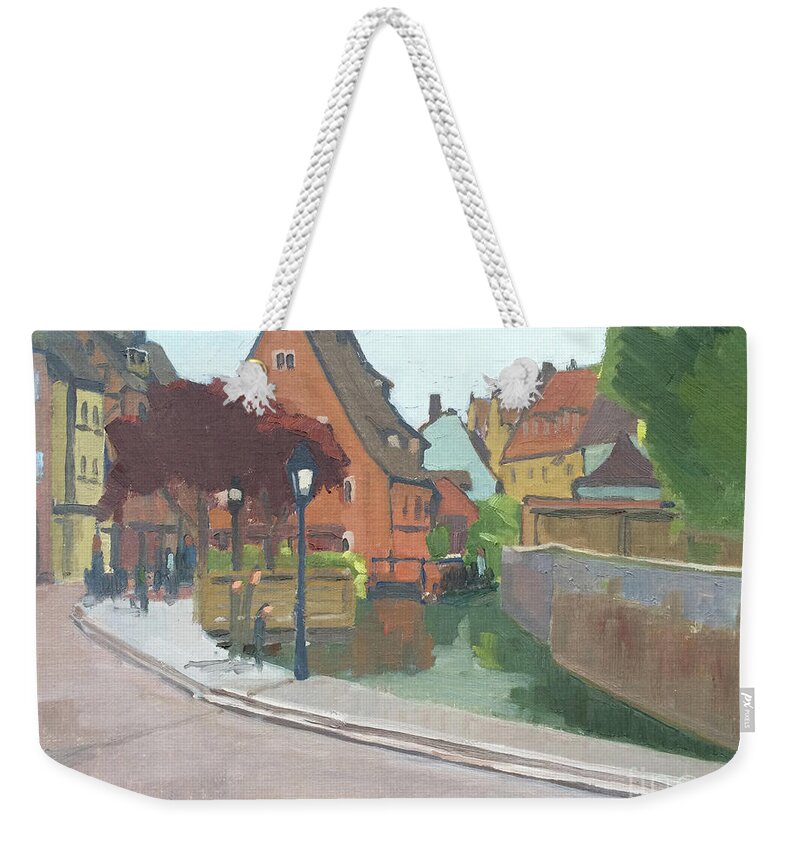 Canal Weekender Tote Bag featuring the painting The Canal of Colmar, France by Paul Strahm