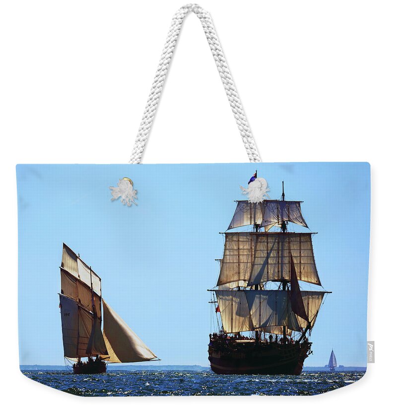 Cancalaise Weekender Tote Bag featuring the photograph The Cancalaise and The Etoile du Roy by Frederic Bourrigaud
