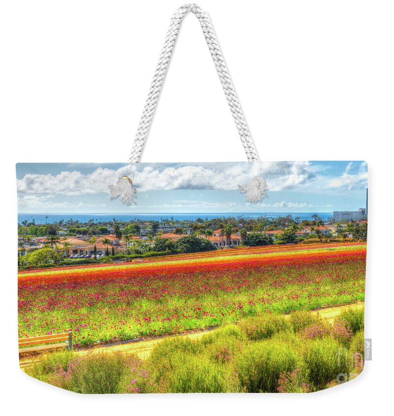 California Weekender Tote Bag featuring the photograph The Carlsbad Flower Fields by David Levin