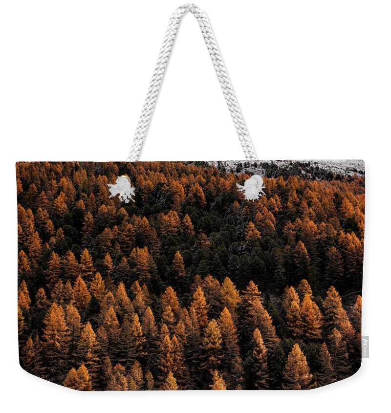 Alpine Weekender Tote Bag featuring the photograph The Chalet of Arolla by Dominique Dubied