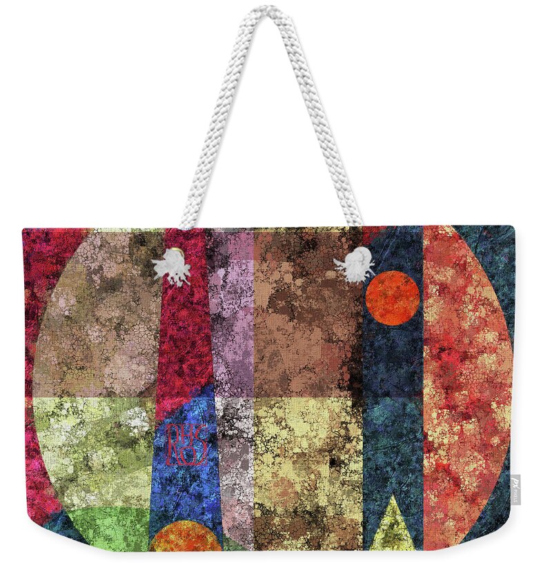 Abstract Weekender Tote Bag featuring the painting The Circle Is Multi Interrupted by Horst Rosenberger