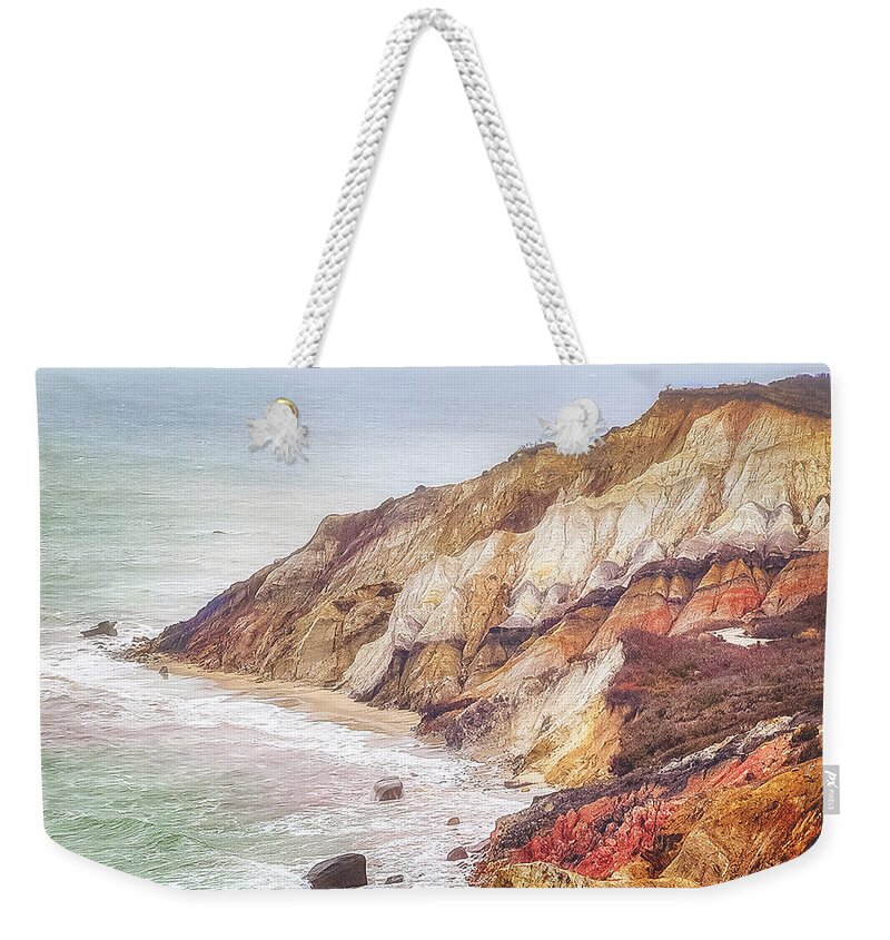 Aquinnah Weekender Tote Bag featuring the photograph The Cliffs of Aquinnah by Mitchell R Grosky