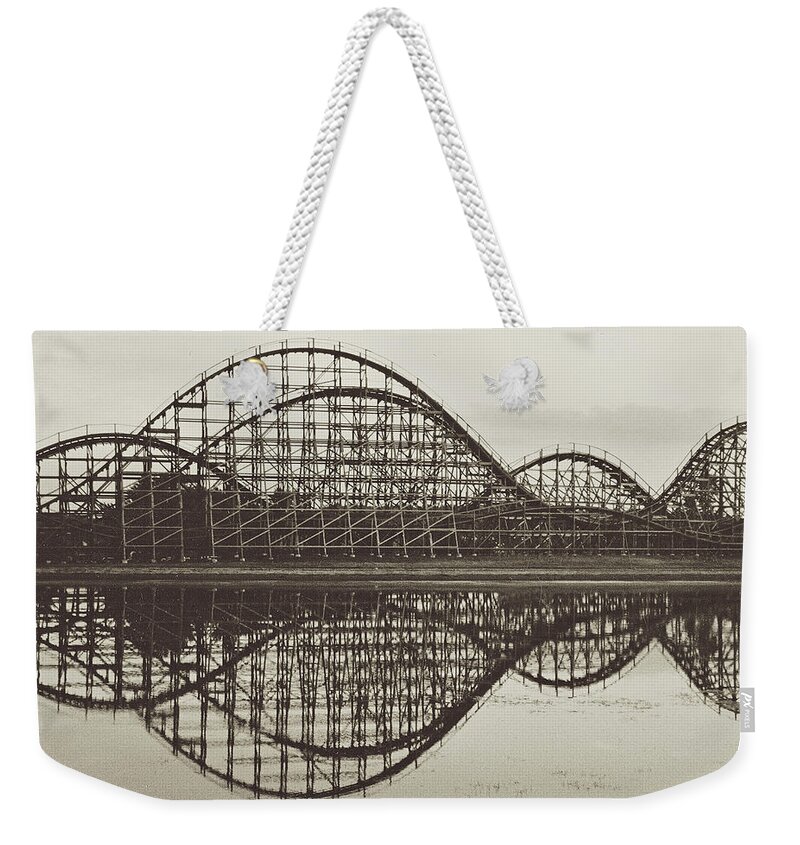 Black And White Weekender Tote Bag featuring the photograph The Coaster Sepia Version by Carrie Ann Grippo-Pike
