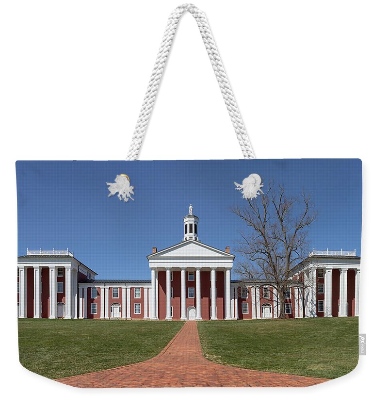 Washington And Lee University Weekender Tote Bag featuring the photograph The Colonnade - Washington and Lee University by Susan Rissi Tregoning